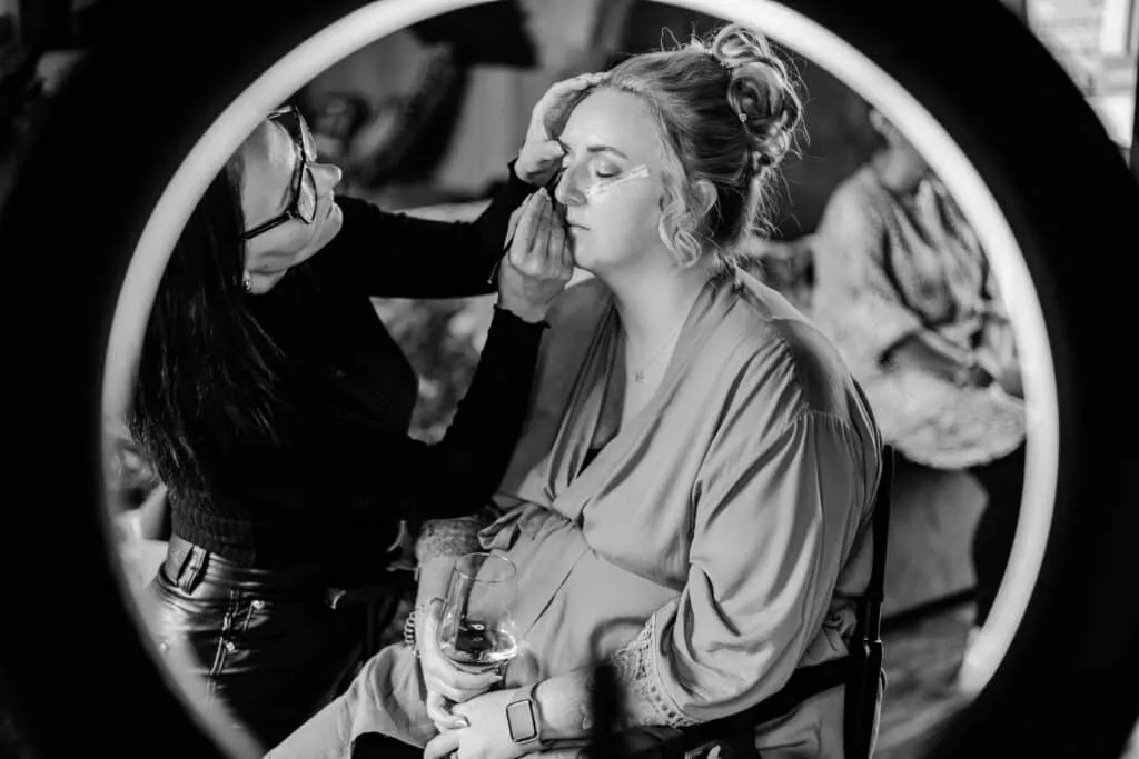 Runa Farm wedding photography - bride and groom at rustic barn venue in County Durham