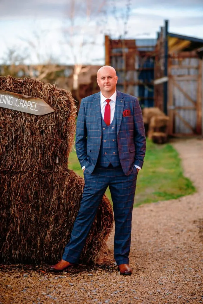 Runa Farm wedding photography - bride and groom at rustic barn venue in County Durham