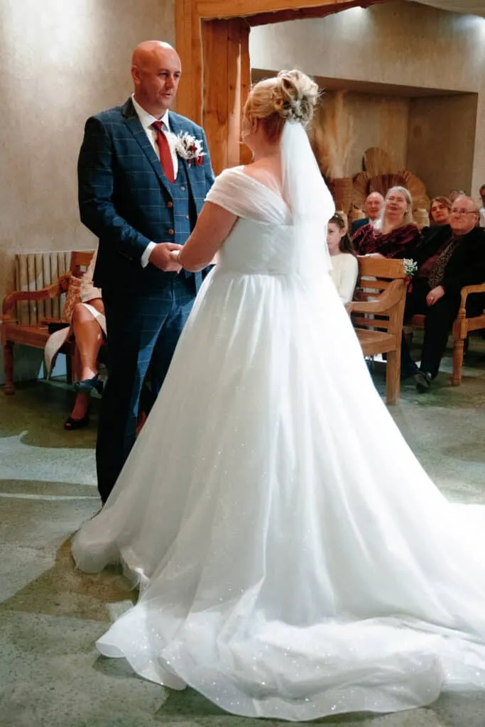 Runa Farm wedding photography - bride and groom at rustic barn venue in County Durham