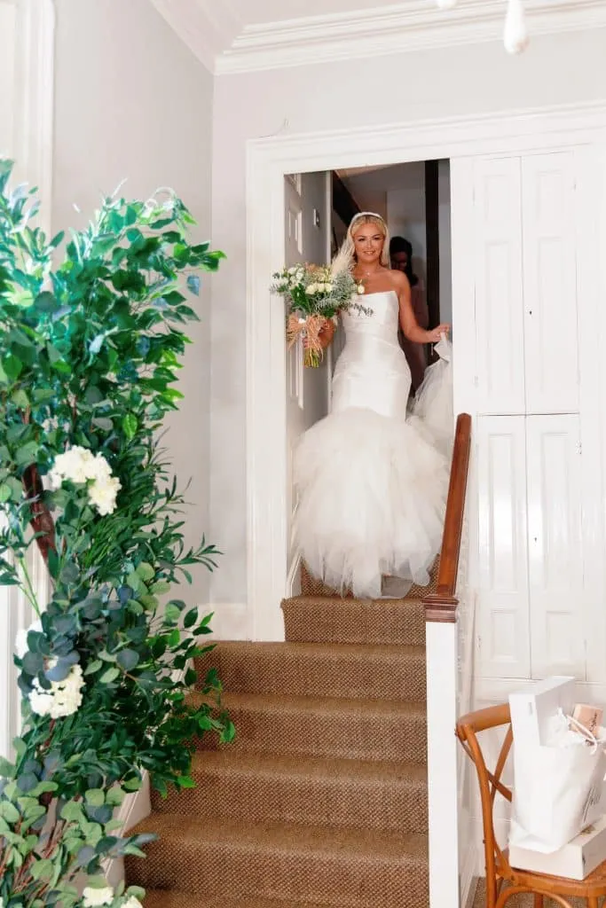 Sneaton Castle wedding - bride and groom at historic castle venue on Yorkshire coast