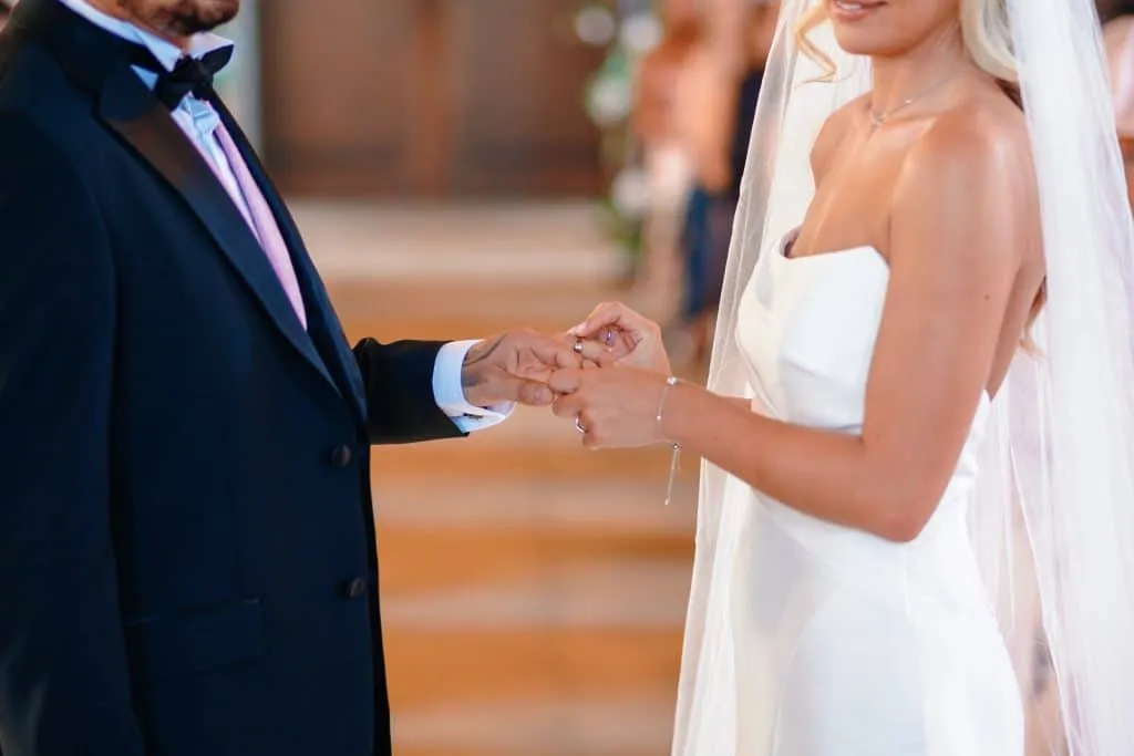 Sneaton Castle wedding - bride and groom at historic castle venue on Yorkshire coast