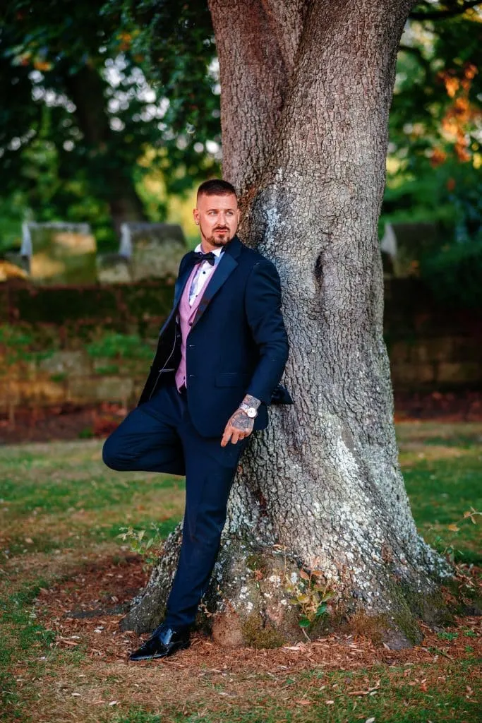 Sneaton Castle wedding - bride and groom at historic castle venue on Yorkshire coast